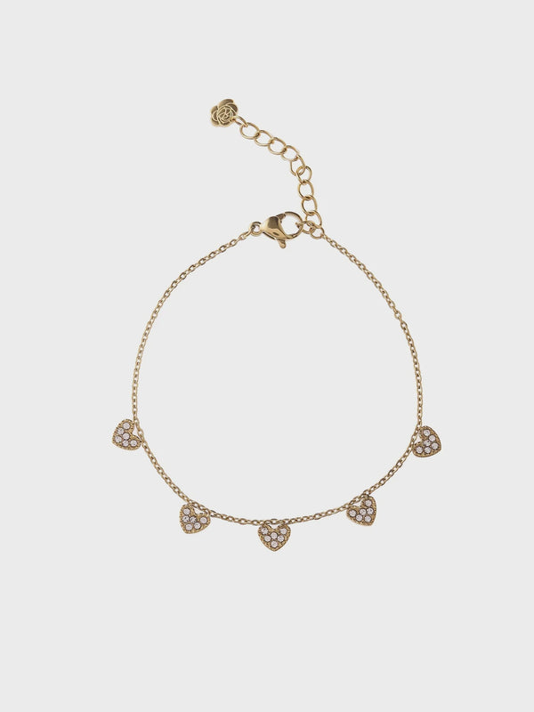 Armband Met Glitter Hartjes - Rose en Camellia