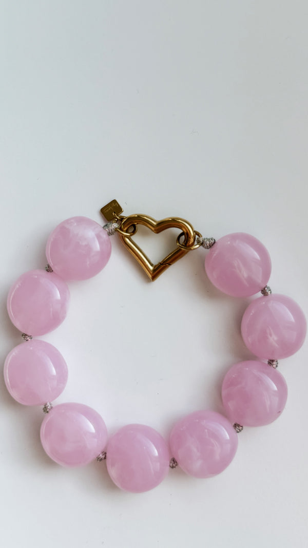 Big pearl bracelet pink - By Liev