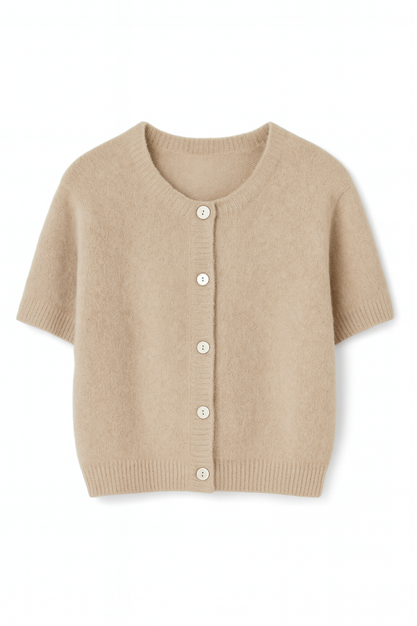 Cardigan  Short-Sleeved Taupe