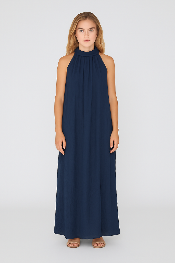 Halter Dress Navy - By Liev