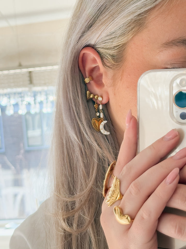 White moon earring - By Liev