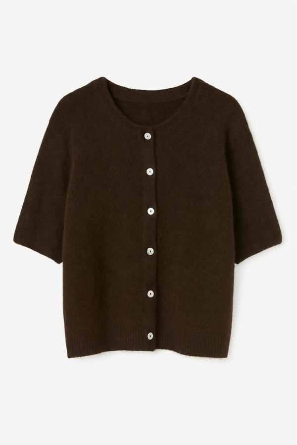 Cardigan Short-Sleeved Brown