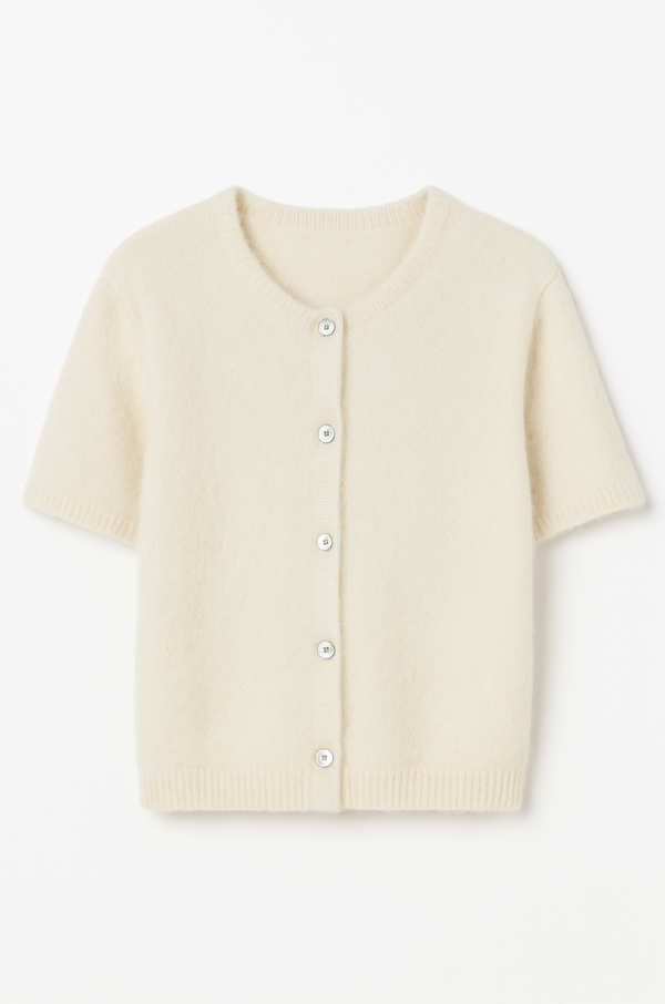 Cardigan Short-Sleeved White