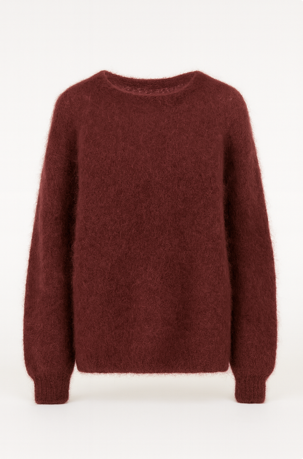 Mohair trui Bordeaux