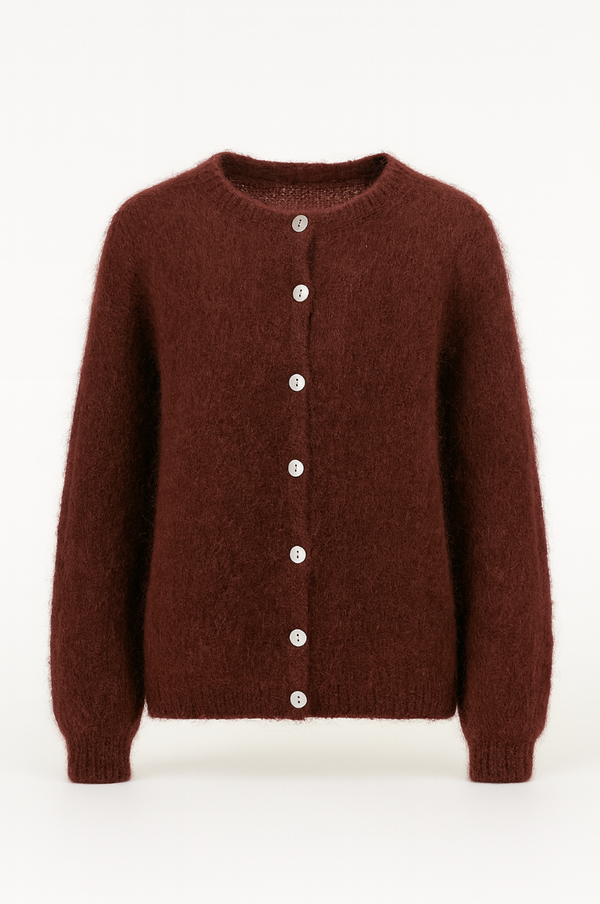 Mohair Cardigan Burgundy