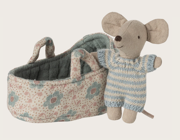 Baby Muis In Wieg Blauw - Maileg