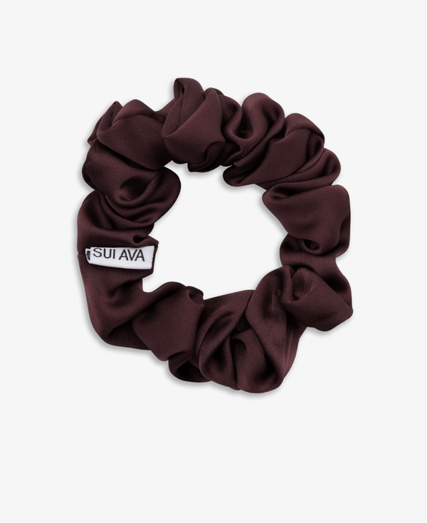 Ruched Ribbon Scrunchie Burgundy - SUI AVA