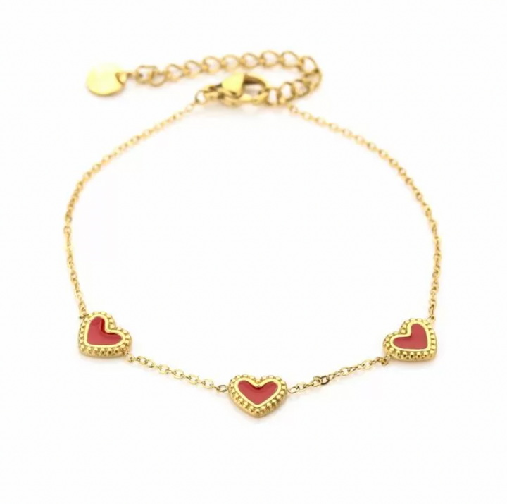 Red heart bracelet - By Liev
