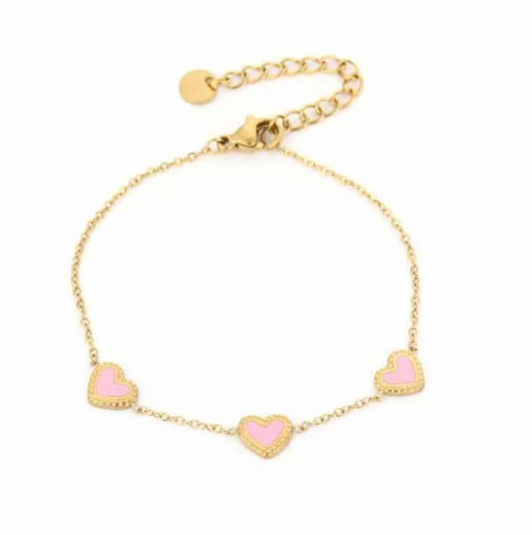 Pink heart bracelet - By Liev