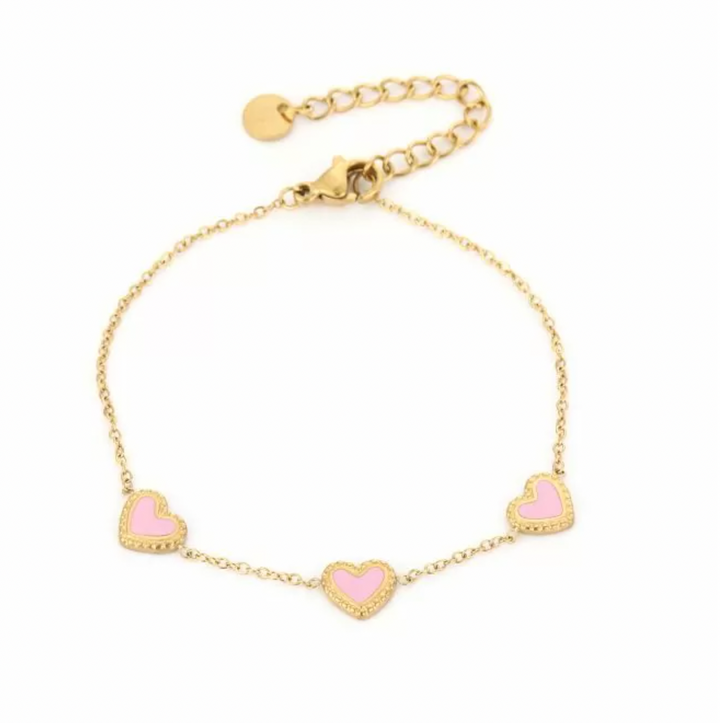 Pink heart bracelet - By Liev