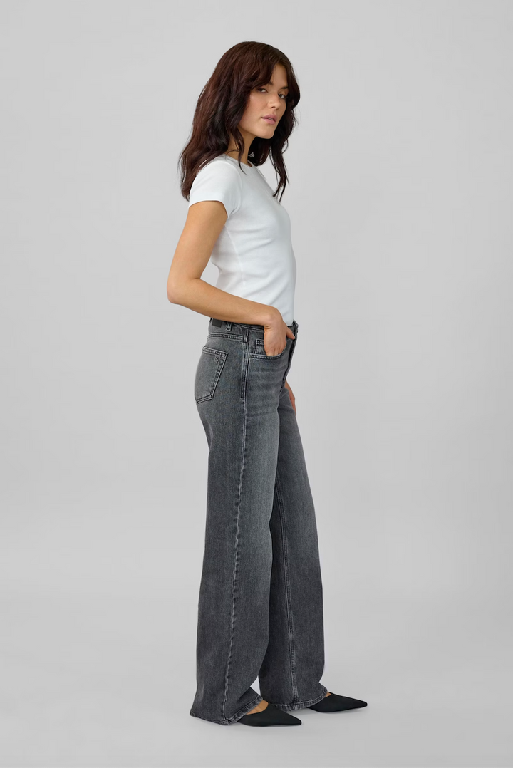 Louis High Wide Jeans Dark Grey - My Essential Wardrobe - By Liev