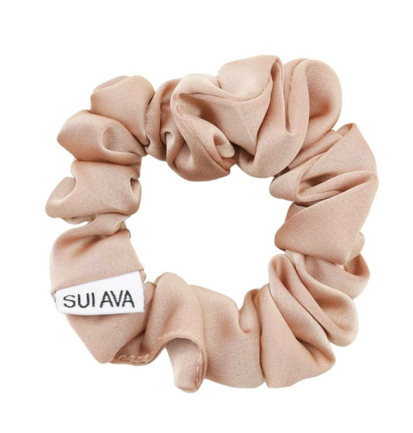 Ruched Ribbon Scrunchie Beige - SUI AVA