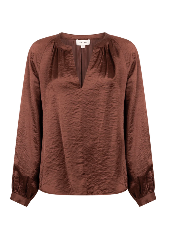 Alanza Blouse Bruin - Aaiko