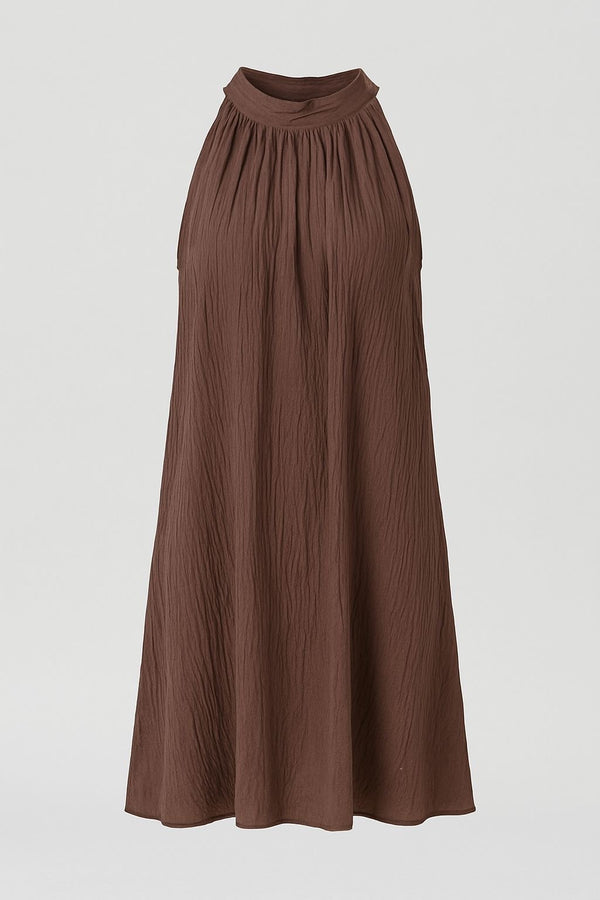 Halter Dress Dark Brown - By Liev