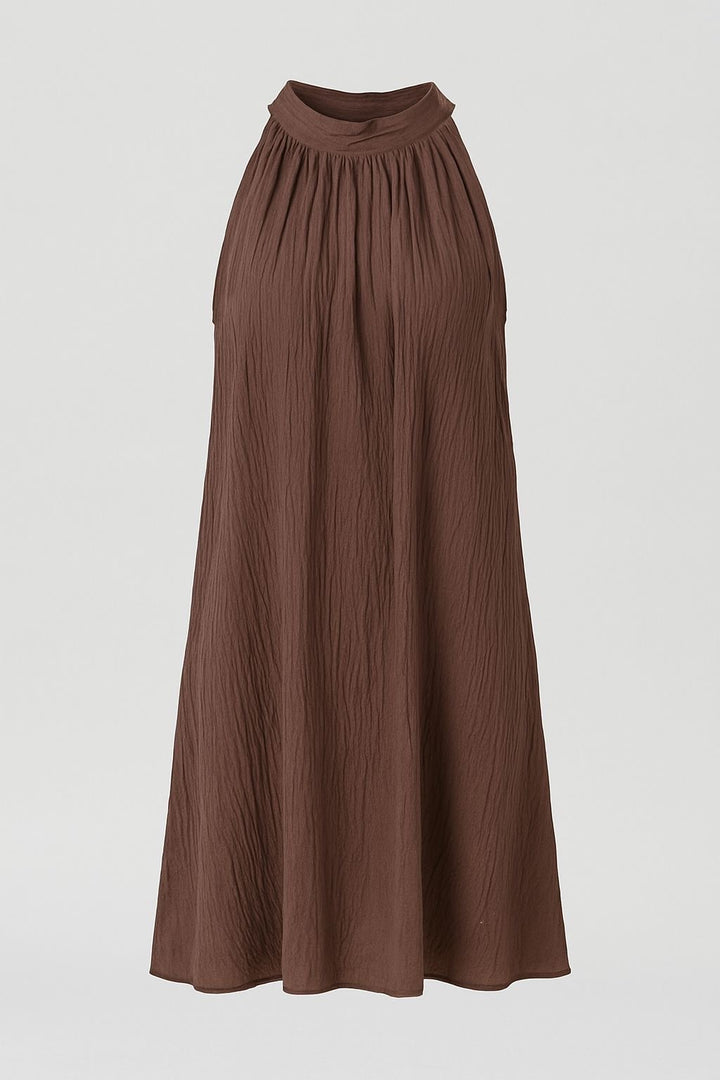 Halter Dress Dark Brown - By Liev