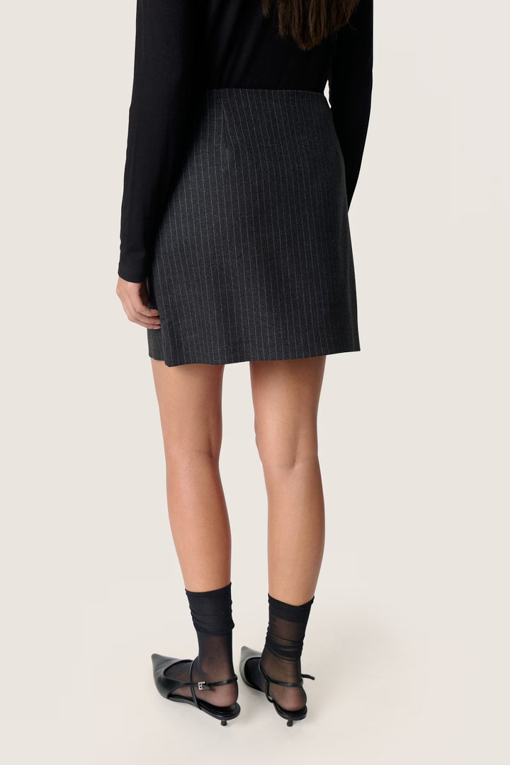 Dark Grey Skirt With Stripes - Soaked - Liev