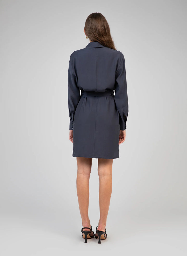 Navy Dress With Belt - By Liev
