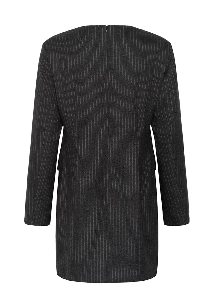 Dark Grey Dress With Stripes - Soaked - Liev