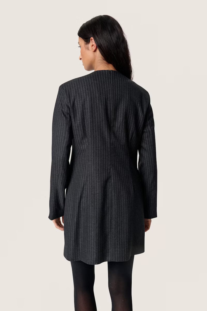 Dark Grey Dress With Stripes - Soaked - Liev