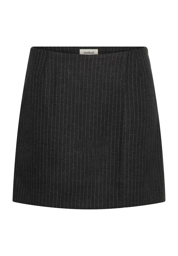 Dark Grey Skirt With Stripes - Soaked
