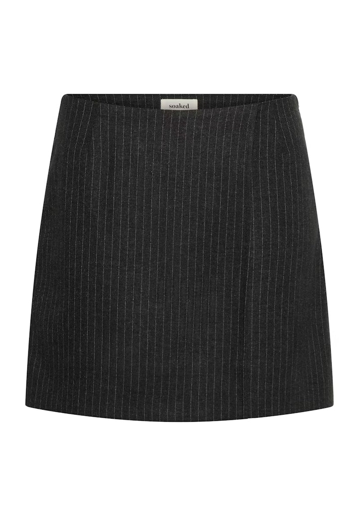Dark Grey Skirt With Stripes - Soaked - Liev