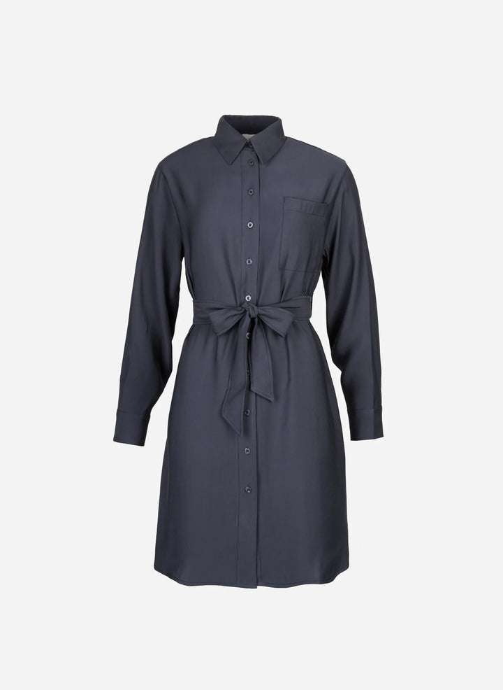 Navy Dress With Belt - By Liev